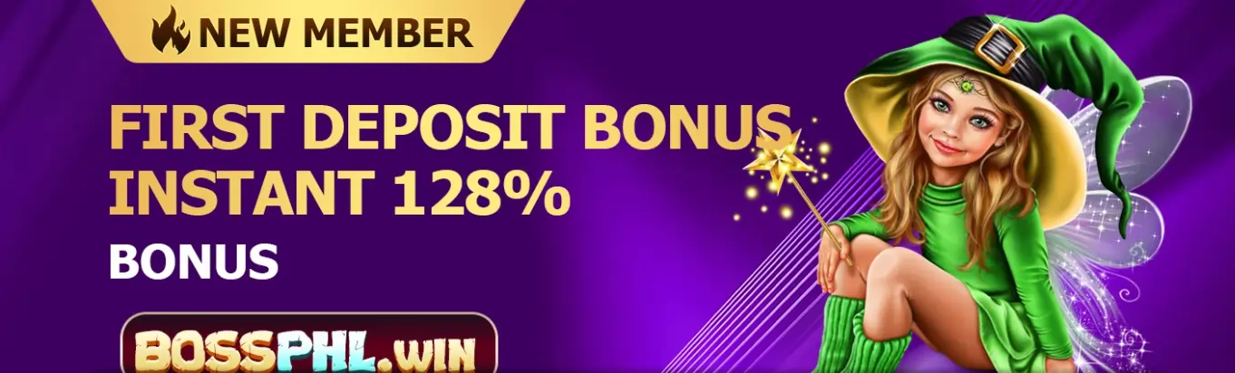 new member first deposit bonus with instant 128% at Bossphl